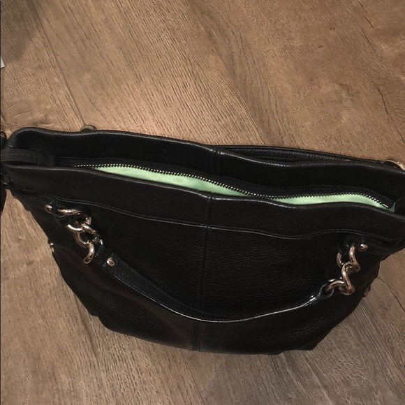 Black Leather Coach double strapped bag - Picture 3 of 12